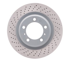 Porsche 911 Brake Rotor (1) - Left Rear - R1 Concepts - GeoSPEC Coated - Drilled - `12-`16